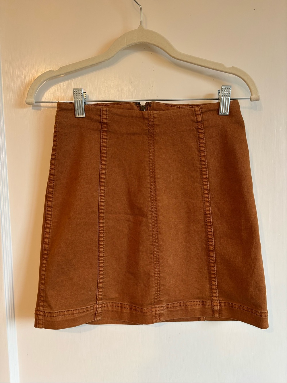 Free People Brown Paneled Mini Skirt